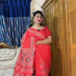 অরজিনাল ব্লেন্ডেট তসর  শাড়ি ব্লাউজ পিস সহ